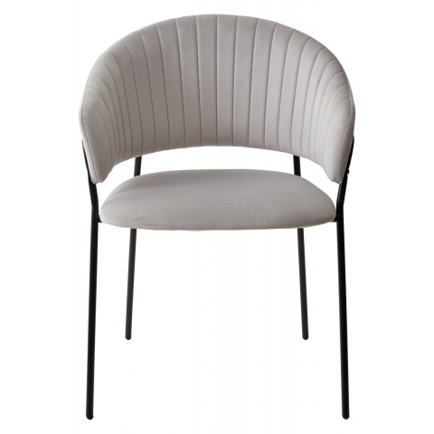 Стул ГЕММА, цвет H-09 Светло-серый, велюр / черный каркас