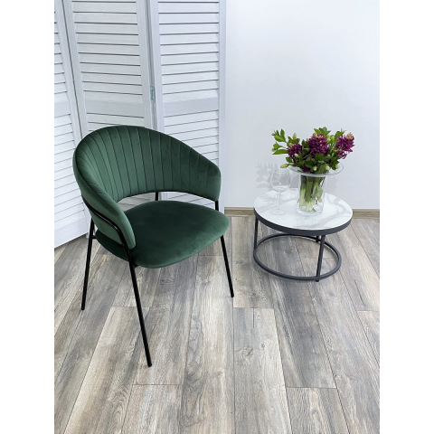 Стул ГЕММА, цвет H-30 Изумрудный, велюр / черный каркас