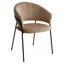 Стул ГЕММА, цвет капучино H65, велюр / черный каркас