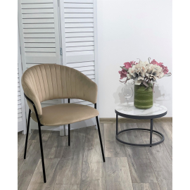 Стул ГЕММА, цвет капучино H65, велюр / черный каркас