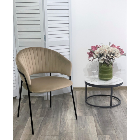Стул ГЕММА, цвет капучино H65, велюр / черный каркас