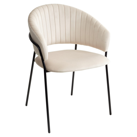 Стул ГЕММА, цвет Кремовый Confetti, велюр / черный каркас
