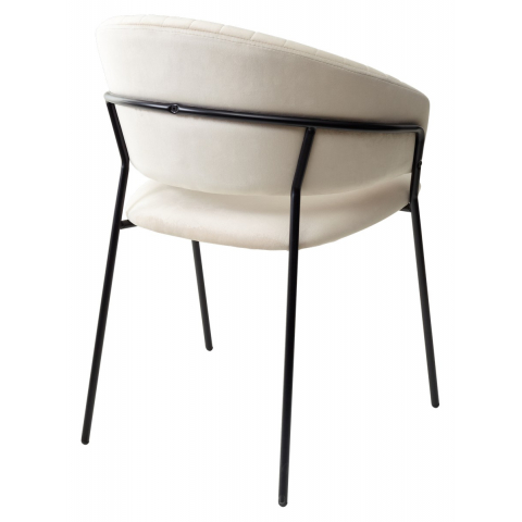 Стул ГЕММА, цвет Кремовый Confetti, велюр / черный каркас