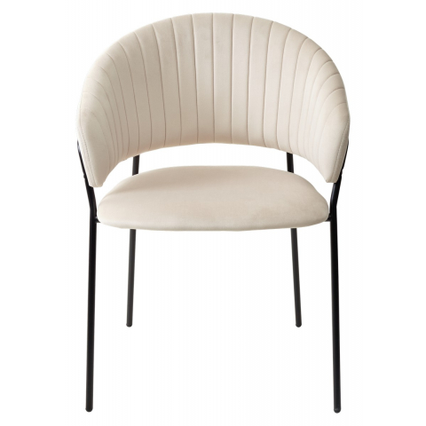 Стул ГЕММА, цвет Кремовый Confetti, велюр / черный каркас
