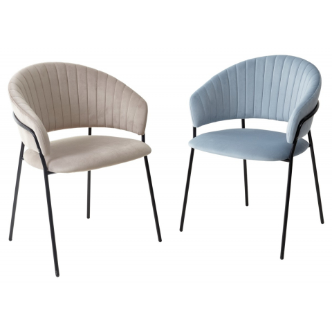 Стул ГЕММА, цвет Пыльный синий Confetti, велюр / черный каркас