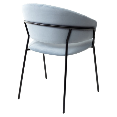 Стул ГЕММА, цвет Пыльный синий Confetti, велюр / черный каркас