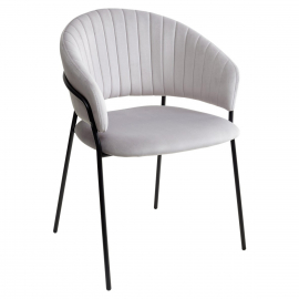 Стул ГЕММА, цвет Серый Confetti, велюр / черный каркас