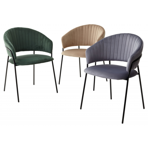 Стул ГЕММА, цвет серый H14, велюр / черный каркас