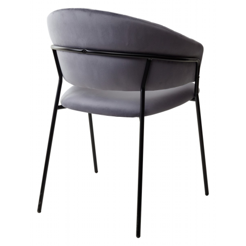Стул ГЕММА, цвет серый H14, велюр / черный каркас