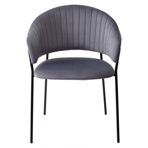 Стул ГЕММА, цвет серый H14, велюр / черный каркас