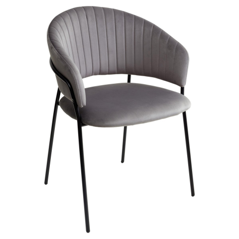Стул ГЕММА, цвет Серый Nella 061, велюр / черный каркас