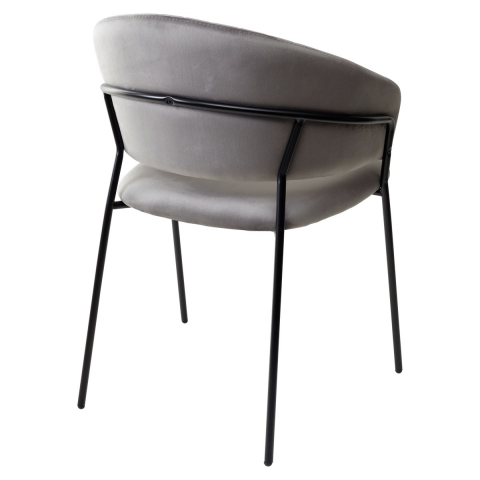 Стул ГЕММА, цвет Серый Nella 061, велюр / черный каркас