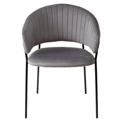 Стул ГЕММА, цвет Серый Nella 061, велюр / черный каркас