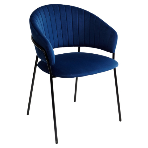 Стул ГЕММА, цвет Синий Confetti, велюр / черный каркас