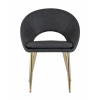 Стул Кензи экокожа темно-серый золотые ножки
