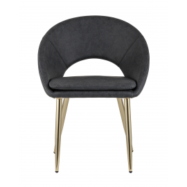 Стул Кензи экокожа темно-серый золотые ножки
