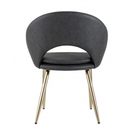 Стул Кензи экокожа темно-серый золотые ножки