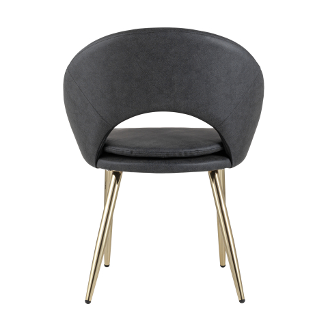 Стул Кензи экокожа темно-серый золотые ножки