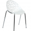 Пластиковый стул Кружево белый металлический каркас хром