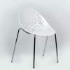 Пластиковый стул Кружево белый металлический каркас хром