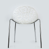 Пластиковый стул Кружево белый металлический каркас хром