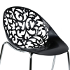 Пластиковый стул Кружево черный, металлический каркас хром