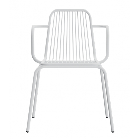 Металлический стул LaMeli с подлокотниками цвет белый