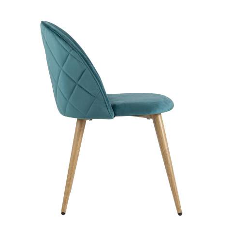Стул Лион велюр с ромбами аквамарин