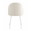 Стул Логан велюр молочный белые ножки