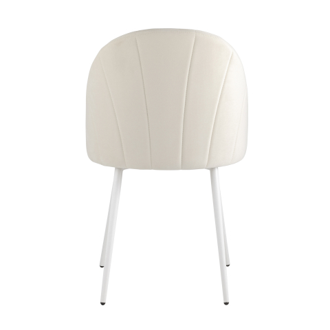 Стул Логан велюр молочный белые ножки