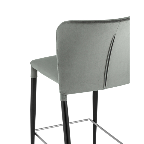 Стул полубарный Лори велюр серый