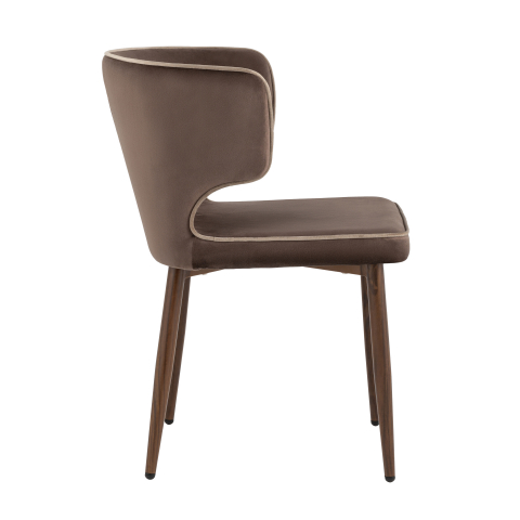 Стул Матео с кантом велюр коричневый ножки дерево