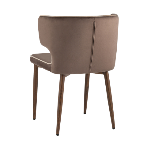 Стул Матео с кантом велюр коричневый ножки дерево