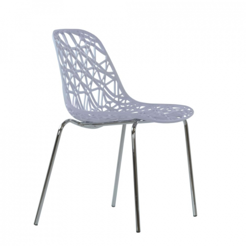Стул Matrix металлокаркас хром, пластик белый