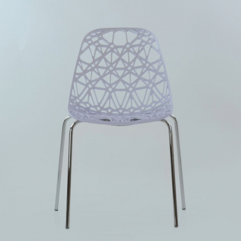 Стул Matrix металлокаркас хром, пластик белый