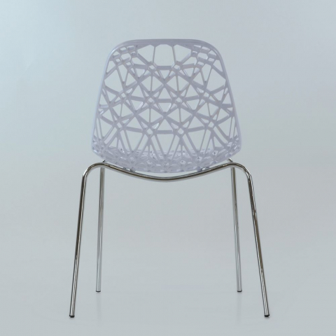 Стул Matrix металлокаркас хром, пластик белый