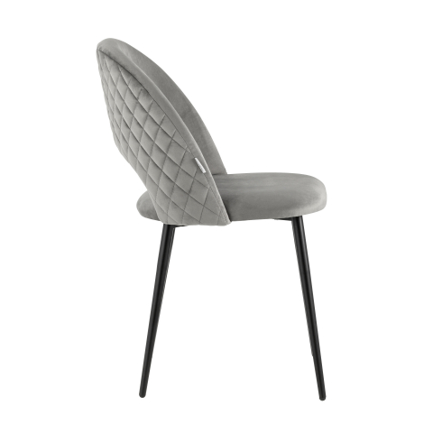 Стул Меган NEW велюр с ромбами серый