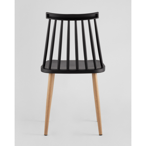 Пластиковый стул Морган черный ножки деревянные