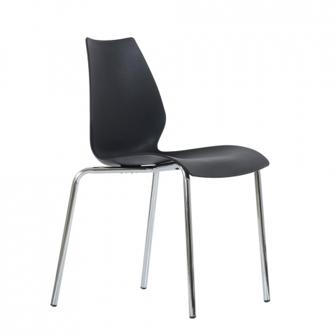 Стул Лилу хром металл, стопируемый, черный