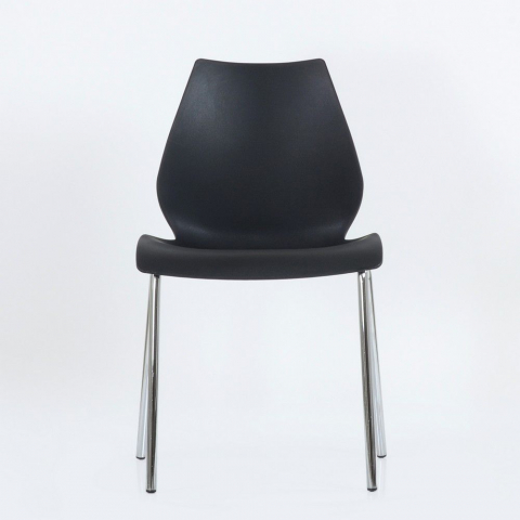 Стул Лилу хром металл, стопируемый, черный