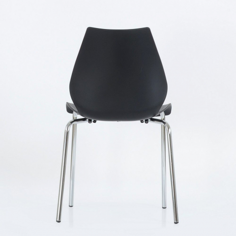 Стул Лилу хром металл, стопируемый, черный