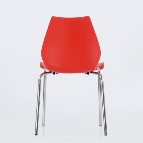 Стул Лилу хром металл, стопируемый, красный