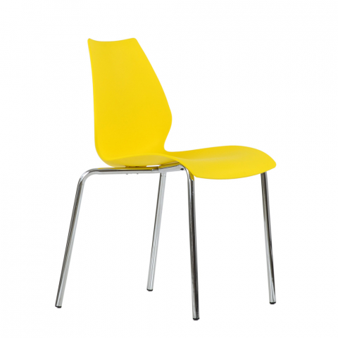 Стул Лилу хром металл, стопируемый, желтый