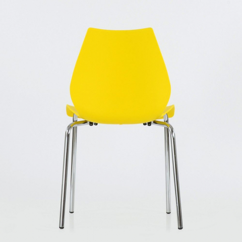 Стул Лилу хром металл, стопируемый, желтый