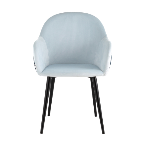 Стул Новел велюр светло-голубой с синей спинкой