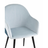 Стул Новел велюр светло-голубой с синей спинкой
