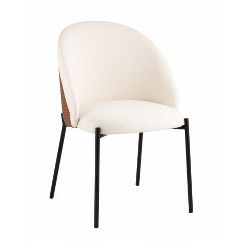 Стул обеденный Adelinde бежевый с коричневой экокожей