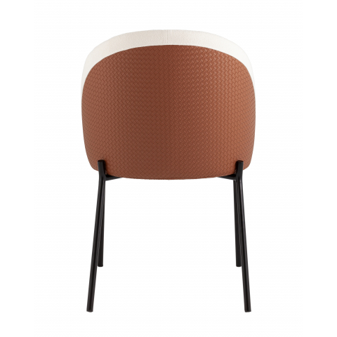 Стул обеденный Adelinde бежевый с коричневой экокожей