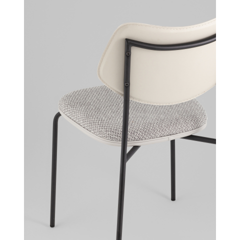 Стул полубарный Casey серый с серой экокожей