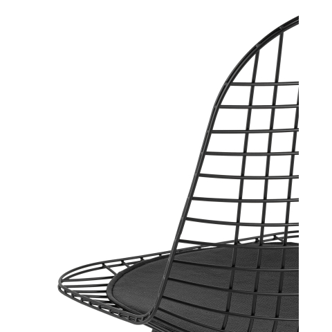 Стул обеденный Eiffel черный с черной подушкой